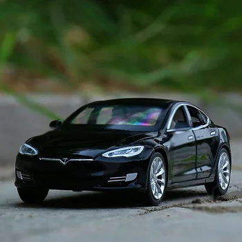 1:32 Tesla Model S Aukštos Modeliavimas Diecast Metalo Lydinio Modelio automobilių Garso, Šviesos, Traukti Atgal Kolekcija Vaikams Žaislas Dovanos