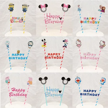 1 set Mickey Minnie Mouse Karikatūros Happy Birthday Cake Toppers Tortas Šaligatvio Vestuves Keksiukų Dekoravimo, Kūdikių Dušas Prekes