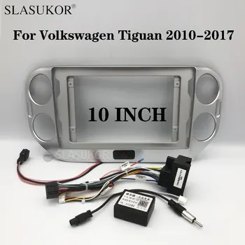 10 colių Android Radijo VW Volkswagen Tiguan 2010 2011-2017 Elektros laidynas 2din automagnetolos dvd Multimedijos Rėmo Kabelis