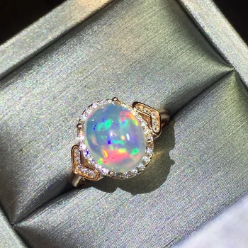 100% natūralus opalas žiedai nekilnojamojo 925 kietas streling skiedra papuošalai lady vestuvinis žiedas mados opal sidabro žiedas už jus