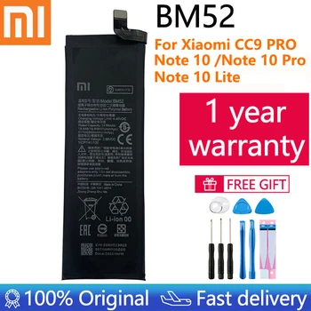 100% Originalus BM52 5260mAh Telefono Baterija Xiaomi Mi-10 Pastaba Lite / 10 Pastaba Pro / CC9pro CC9 Pro Pakeitimo Baterijas Bateria