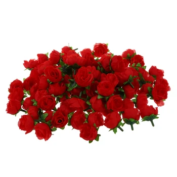 100 x Dirbtinių Gėlių Galvos Rožės Deco Rozetės 