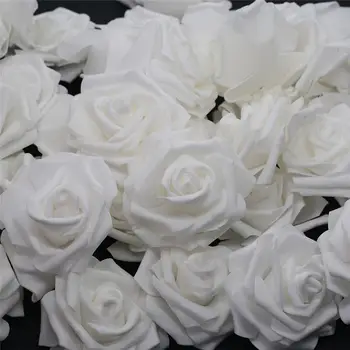 10vnt-100vnt Balta PE Putos, Rožių Gėlių Galvos Dirbtinių Rožių Namų Dekoratyvinių Gėlių Vainikai Vestuves PASIDARYK pats Apdailos