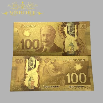 10vnt/daug Gražus Kanada Banknotų 1 10 100 Kanados Dolerių Banknotų į 24k Auksu Surinkimo
