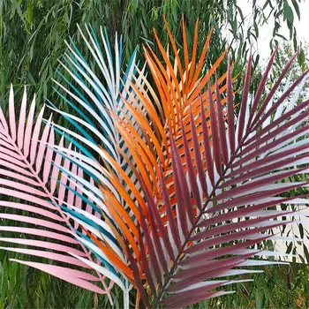 10vnt Dirbtinis Vieną Palmių Lapų Modeliavimas Augalų Plastiko Palmių Šakos Žalumos, Augalų, skirtų Gėlių Išdėstymas Verbų sekmadienis