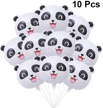 10vnt Mielas Panda Balionas Aliuminio Folija Balionai Panda Galvos Balionų Puokštė Kūdikių Dušas Panda Gimtadienio Prekes