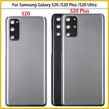 10VNT Samsung Galaxy S20/ S20 Plius / S20 Ultra G980 G985 Baterijos, Galinio Dangtelio Durų Būsto Atveju Stiklo plokštės Kameros Stiklo Lęšis