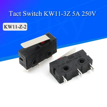 10VNT Tact Switch on off KW11-3Z 5A 250V Mikrojungiklis 3PIN Sagtis Nauja Tiesi Rankena Jungiklis Mikro Jungiklio Kontakto Mygtuką 3PIN