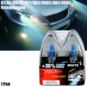 12V 100W Automobilių Priešrūkinis Žibintas priekinis žibintas Halogeninė Lemputė H1/H3/H4/H7/H11/HB3/9005/HB4/9006 6000K Super White Didelės Galios Lemputes Šaltinis