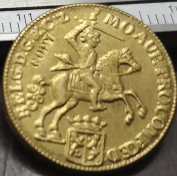 1762 Olandijos Respublika (Gelderland) 7 Gulden Aukso Kopijuoti Retos Monetos