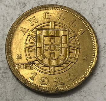 1924 M. Angola 5 Centavos Žalvario Monetos