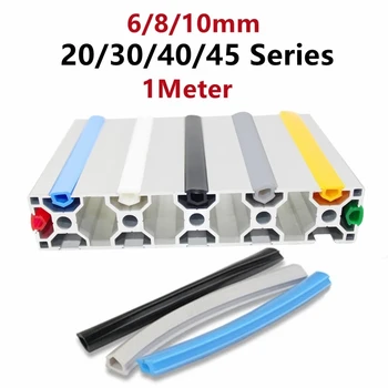 1Meter 20/30/40/50 serijos 6mm/8mm /10mm Plokščias tarpiklis 2020 Aliuminio Profilio Minkštas angos Dangtelį/ Panel Laikiklį C-Šviesos Mašina