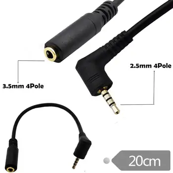 1pc 2,5 mm 4 polių Male Plug 3,5 mm 4 polių Moterų Jack Audio Stereo Ausinės Ausinės Konverteris Kabelio Adapteris 20cm