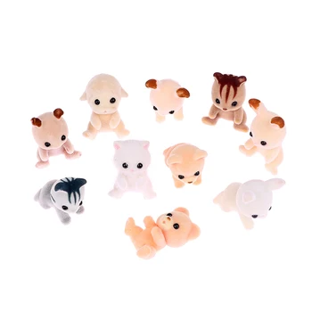 1Pcs 1/12 Miniatiūriniai Lėlių Šokoladas, Medus Padengia Tris Dryžuotas Katinas Modeliavimas Miniatiūriniai Gyvūnų Modelio, Žaislai Doll House Dekoro