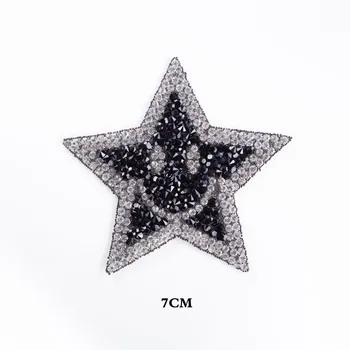 1pcs Putojantis Įdomus Cirkonio Žvaigžde Geležies Siuvimo Kristalų Aplikacijos Už Džinsus Drabužių Papuošalai