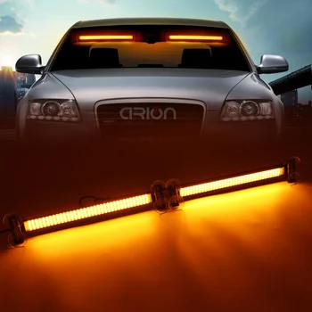 2 į 1 Policijos LED Strobe Light Car Auto Avarinio Įspėjimo Lemputė 144 led prekinis, galinis Stiklo Baras Eismo Patarėjas Žibintuvėlis Automobilių Reikmenys