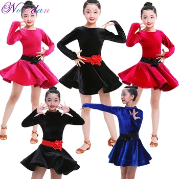 2019 Naujas Stilius Vaikų Lotynų Šokių Suknelė Mergaitėms Salsa Tango, Rumba Lotynų Mokymo Suknelė Sportinių Šokių Mergaičių Suknelės Ir Diržas