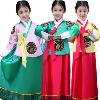 2021 Mergaičių Hanbok Naujas korėjiečių Tradicinių Mažumų Vaikų mokymosi rezultatams Šokių Drabužius Hanfu Merginos Hanfu Suknelė