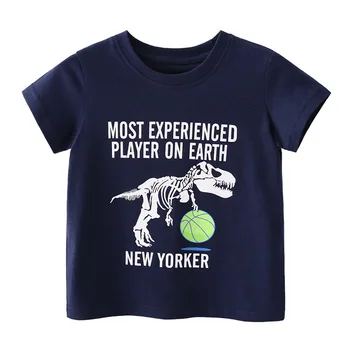 2022 m. Vasarą Berniukai Grafinis Tee Vaikų Medvilnės Animacinių filmų T-shirt Dinozaurų Gyvūnų Ryklys trumpomis Rankovėmis, skirta 2-10 Metų Vaikams, Drabužiai