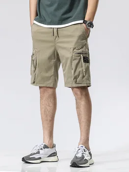 2022 Naujas Vasaros Krovinių Šortai Vyrams Mados Streetwear Multi-Kišenės Jogger Trumpas Vyras Tiesiai Medvilnės Atsitiktinis Šortai Didelis Dydis