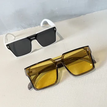 2022 poros Akiniai nuo saulės moterų ins vėjo gatvės fotografavimo banga didelis rėmas aikštėje įgaubtas forma dekoratyvinis akiniai nuo saulės akiniai vyras