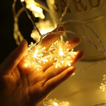 220V/USB Spalvinga Snaigės LED String Žiburiai Kalėdų Mirksi Žiburiai Veikti Šmėžavimas Atostogų Šalis Dekoro Pasakų Žibintai