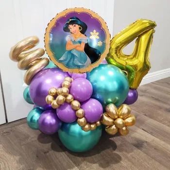22pcs/Set Disney Princesė Jasmine Folija Balionas 16inch Skaičius Balionus, Gimtadienio, Kūdikio Dušas Šalis Dekoro Prekių Mergina Dovanos