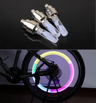2vnt dviračių žibintai kalnų keliais dviračiu, dviračių žibintai, šviesos DIODŲ, Padangos, Padangų Vožtuvas Dangteliai Rato stipinai 7 spalvų LED Šviesos auto lempos lempos