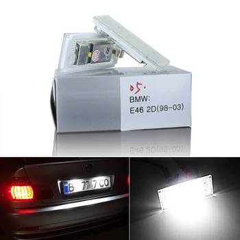2vnt Ne klaida LED Licencijos Numerį Šviesos Lempos Automobilių licenciją plokštės lempos šviesos BMW 325i 328i 318 320 E46 2D M3 Reorganizavimas