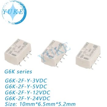 2VNT originalus signalo relės G6K-2F-Y-5VDC G6K-2F-Y-3V 12V 24V pleistras 8 pėdų 1A G6K-2G-Y - 3VDC 5VDC 12VDC 24VDC