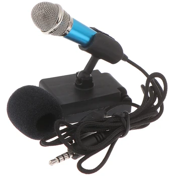 3.5 mm Stereo Studio Mic KTV Karaoke Mini Mikrofonas Mobilųjį Telefoną PC