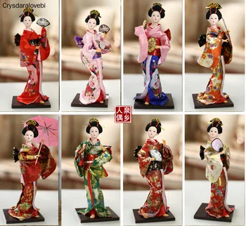 30cm Kawaii Japonijos Puikus Geiša Figūrėlės Lėlės su Gražus Kimono Naujas Namas Biuro Apdailos Miniatiūros Gimtadienio Dovana