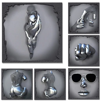 3D Metalo Pav Statula Meno Drobė, Tapyba Ir grafika Šiuolaikinių Mėgėjams Skulptūros Sienos Nuotrauka Kambarį Namo Apdaila Plakatai