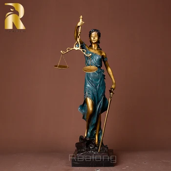49.5 cm Bronzos Lady Teisingumo Statula Bronzos Deivė Teisingumo Skulptūra Mitologija Bronzos Meno Statulėlės Namų Dekoro Amatų Dovanos