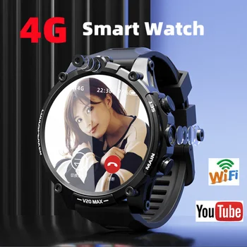 4G SIM Kortelės Smart Žiūrėti V20 Žiūrėti Android 8.1 Sim Kortelės Vyrų Smartwatch Wifi, Dual Camera Žemėlapis Fitneso Parama 