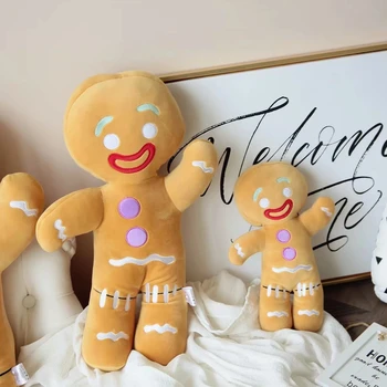 60cm Kawaii Baby Doll Meduoliai su imbiero priedais Vyras Pliušiniai Žaislai ir Pakabukas Įdaryti Kūdikiui Nuraminti Lėlės Sausainiai Vyras Pagalvę Elnių Vaikams Dovanų