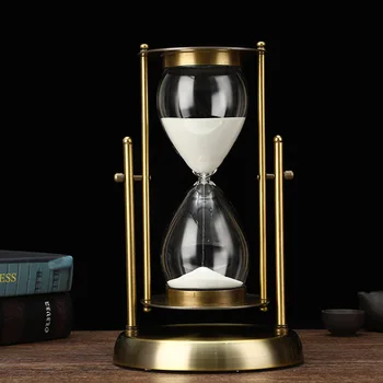 60min Kūrybos Metalo smėlio Smėlio laikrodis Laikmatis Europos Retro Biuro Spinta Studijų Ornamentais Dekoruoti Smėlio Laikrodis Laikmatis