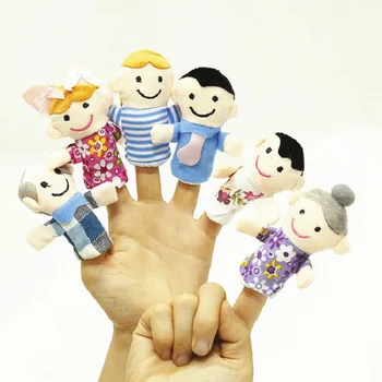 6PCS Šeimos Pirštų Lėlės Rinkinys Mini Švietimo Pasakojimo Rekvizitai Mielas Pliušinis Žaislai, Kūdikių Naudai Vertus Lėlių Medžiaga Lėlės Berniukų, Mergaičių