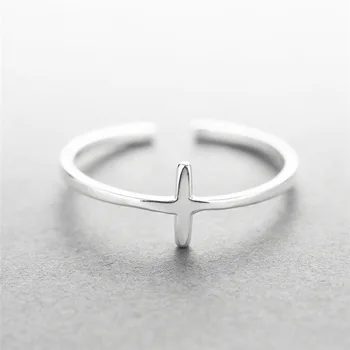 925 sidabro žiedas paprastas, stilingas panele žiedo atidarymo sidabro kryžiumi uodega žiedas hipoalergicznych naujo dizaino sidabro 925 bauda papuošalai dovana