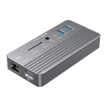 ACASIS USB-C HUB 10 1 Docking Station 2 M. NVME Ir SATA NGFF SSD Su HDMI Parama 8 TB Windows/MAC/ 
