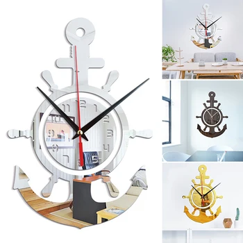 Akrilo Inkaro Laikrodis 3D Sieninis Laikrodis Lipdukai Viduržemio jūros regiono Stiliaus Meno Piratų Laikrodis Namų Svetainės, Miegamojo J2Y