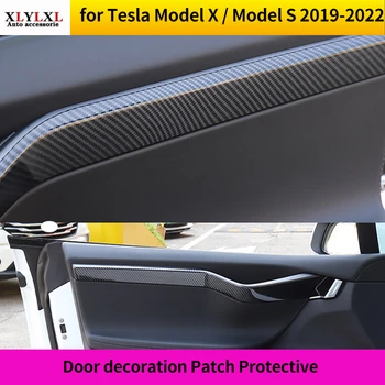 Anglies pluošto Tesla Model X Durų apdailos Pleistras Apsaugos Apdaila Plastiko Dangtelis Tesla Model S 2019-2021
