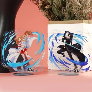 Anime Kardas Meno Internete SAN Cosplay Paveikslas Stovi Ženklas Kirito Asuna Yui Akrilo Stendas Modelis Plokštelės Laikiklis