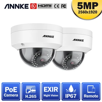 ANNKE C500 Dome 5MP Super HD VAIZDO PoE Saugumo Kameros 4mm Objektyvas 100 pėdų EXIR Naktinio Matymo IP67 atsparus oro Stebėjimo Kamerą