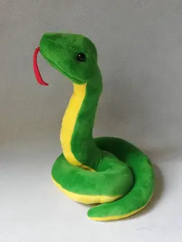 apie 18x12cm gražių animacinių filmų žalia gyvatė, pliušinis žaislas, minkšti lėlės vaiko žaislas gimtadienio dovana h2433