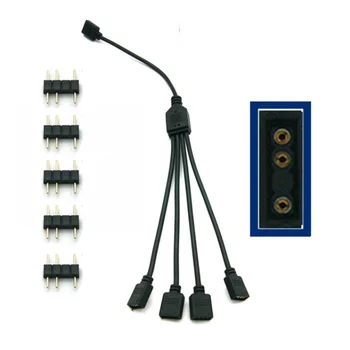ARGB 5V 3Pin prailginimo Laido Adapteris, Skirtas PC Atveju 12v 4pin RGB splitter cable 1 *DC Maitinimo Kabelis
