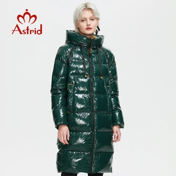 Astrid Žiemos moteriški paltai moterims parko ilgai šilta liemenė du drabužius, Ryškus mados Striukė su gobtuvu didelių dydžių moteriška apranga 8675