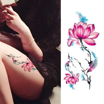 Atsparus Vandeniui Laikinos Tatuiruotės Lipdukai Gėlės 