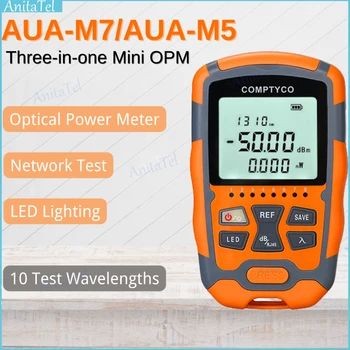 AUA-M7/ AUA-M5 Mini OPM Optinės Galios Matuoklis OPM -70dBm~+10dBm Skaidulų Optinio Kabelio Testeris SC/FC/ST Universalios sąsajos Jungtis