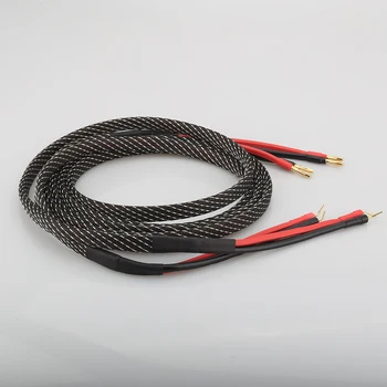 Aukštos Kokybės Poros Gryno vario garsiakalbių kabelis HIFI Banana plug pin plug garsiakalbių kabelis Centro Garso Garsiakalbio kabelį